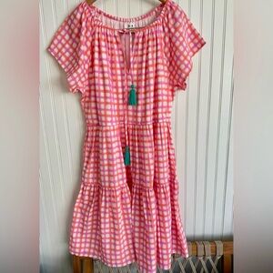 THML Summer Dress Size Small Checkered  with Tassels